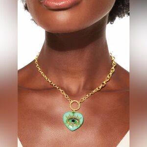 Kurt Geiger Evil Eye Heart Stone Pendant Necklace